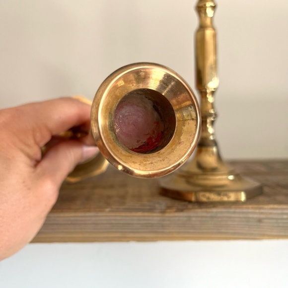 Solid brass candlesticks set of 2 - Picture 6 of 6
